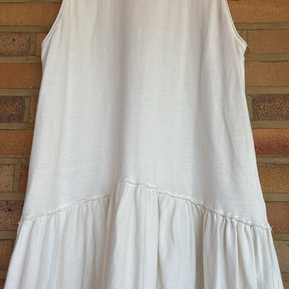 Free People Beach oversized Sleeveless Cream Maxi Sweatshirt Dress Pockets S - Picture 6 of 9